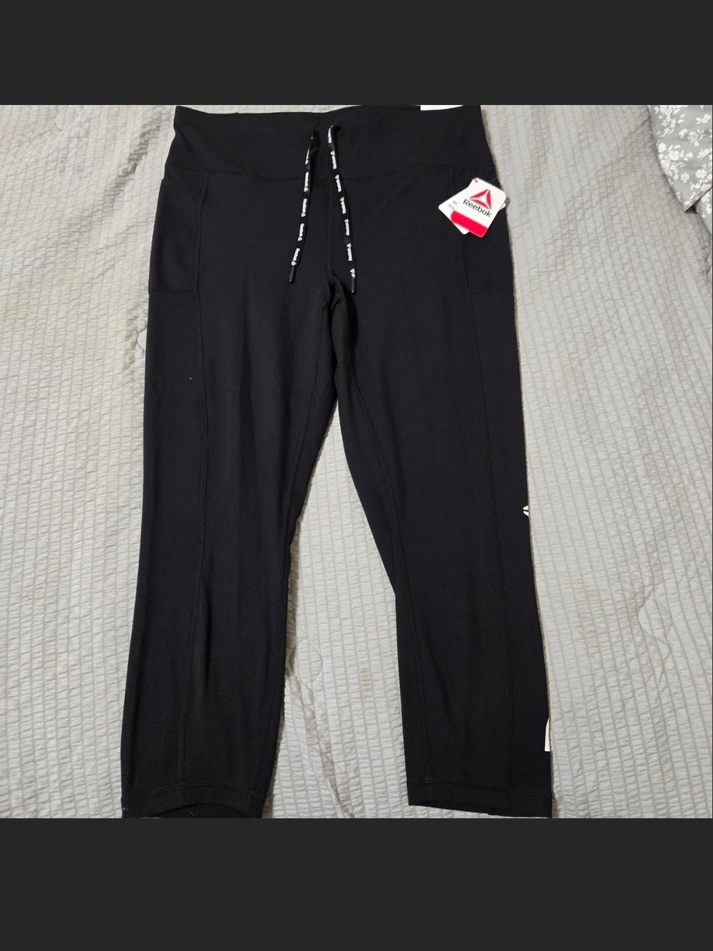 Reebok Black Skinny Capri Leggings NWT